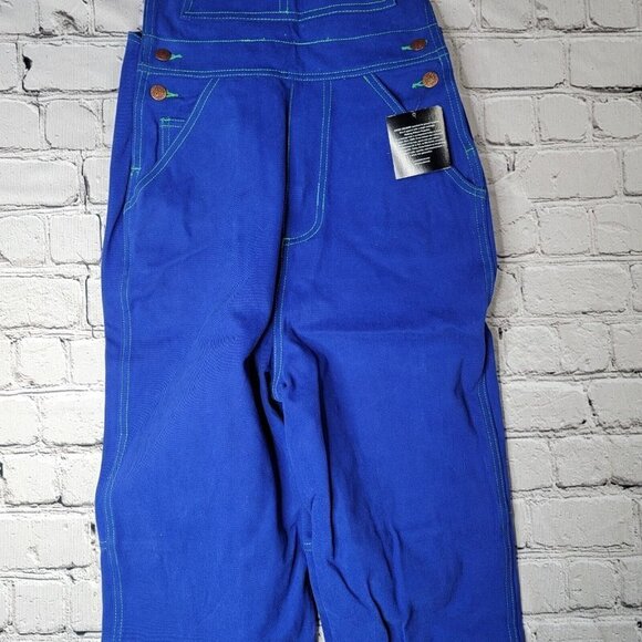 Cross Colours Classic Brushed Twill Overalls Cobalt Blue NWT Size XS - Picture 4 of 14
